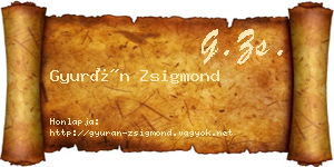 Gyurán Zsigmond névjegykártya